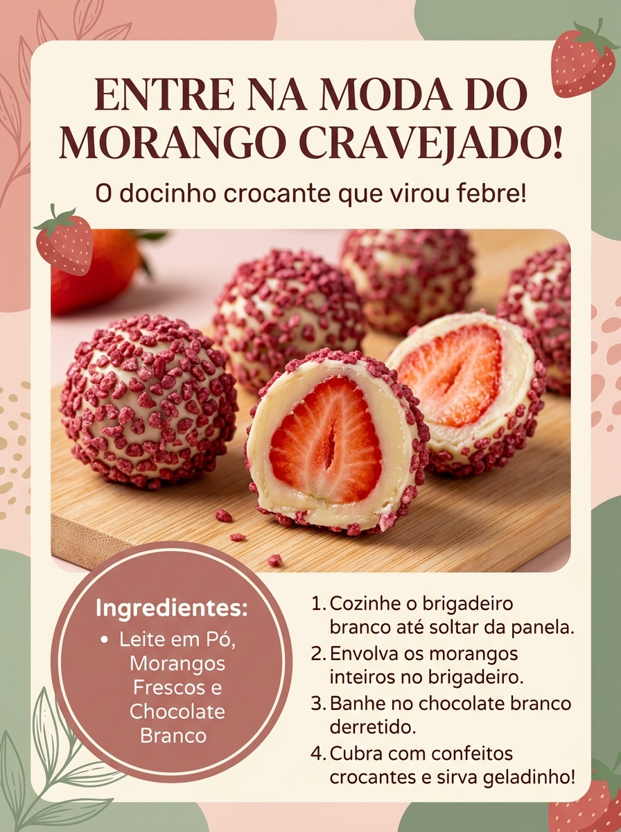 Morango Cravejado com Brigadeiro de Leite Ninho: O Doce Viral Mais Gostoso da Internet
